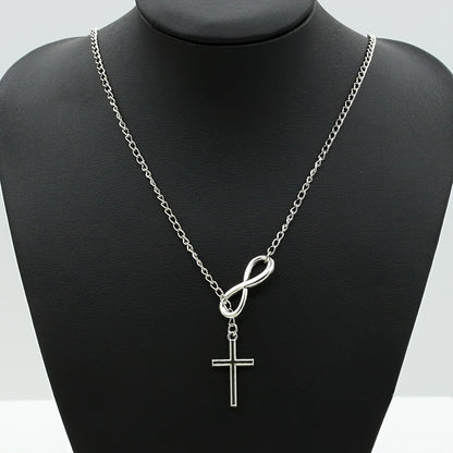 Մինիմալիստական ​​Lucky 8 նիշանոց Cross Short Necklace Jewelry