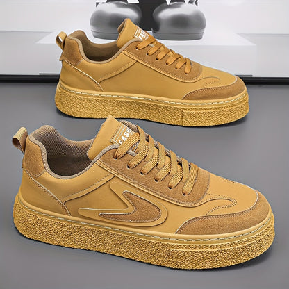 Men's Fashion Sneakers - Casual Lace-Up, All-Season Grip Shoes with Durable PU & EVA Material, Movement Style, Leisure Style, Four Seasons