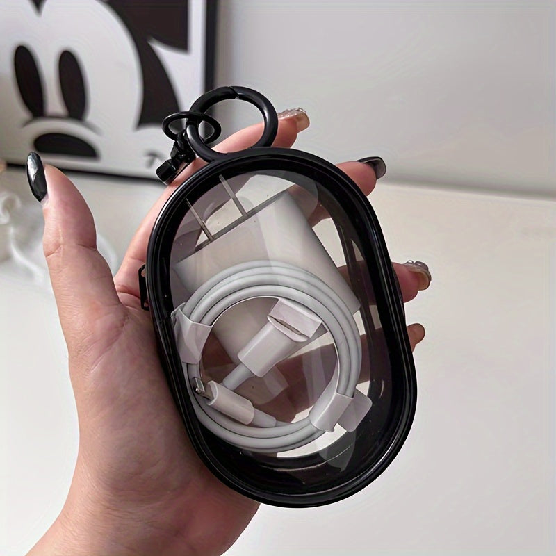 Compact Clear PVC Organizer Bag - շարժական պահեստ հեռախոսի լիցքավորիչների, ականջակալների, մալուխների և աքսեսուարների համար, դիմացկուն և անջրանցիկ