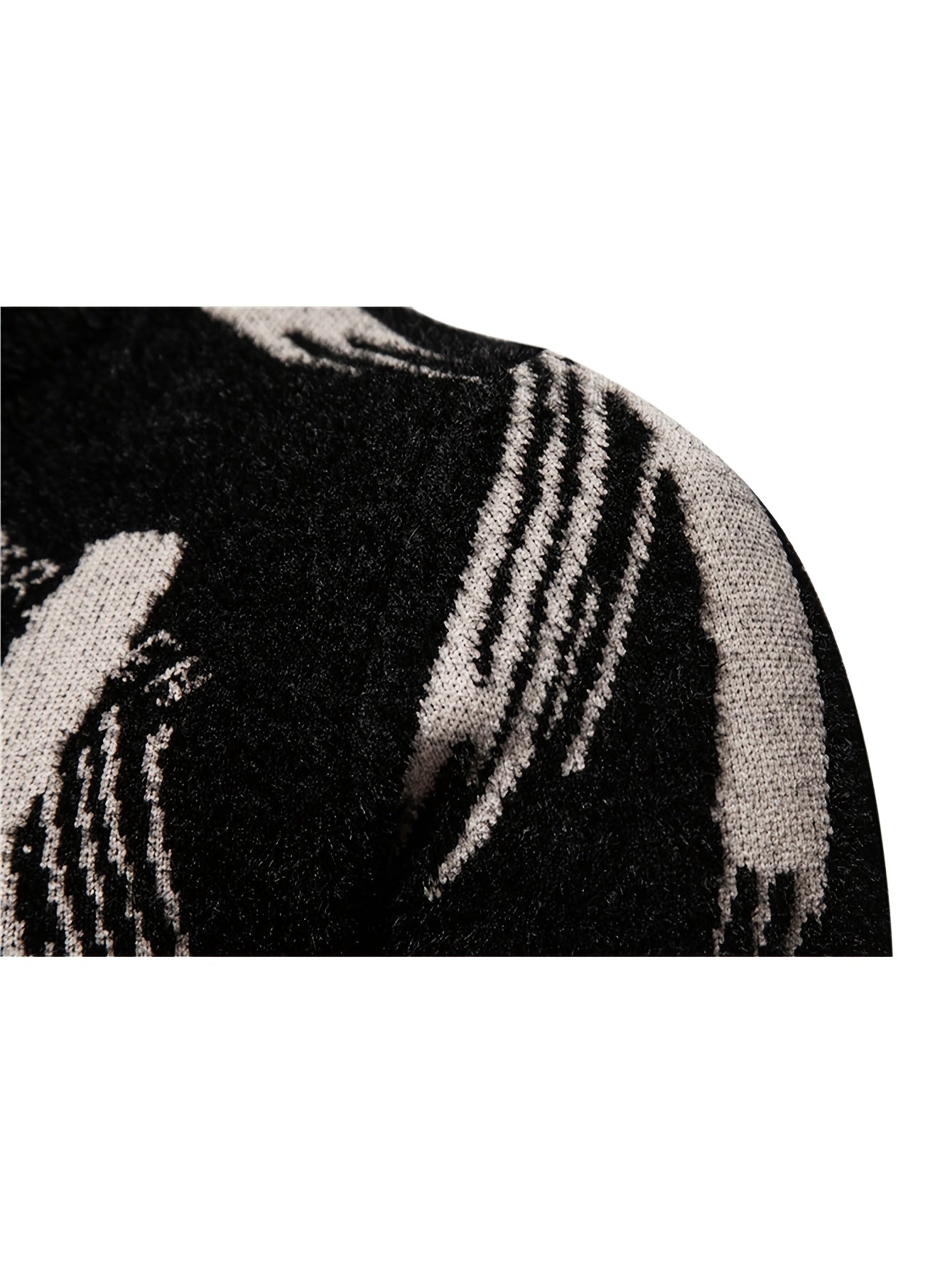 Տղամարդու առօրյա սվիտեր | Կրկնակի դեկոլտեով, միջին երկարության, այբուբենային ժակարդի նախշերով, իդեալական է աշուն/ձմեռ համար