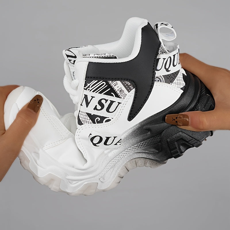 1 Pair Women'S Fashion Sneakers - Lightweight All-Season Running Shoes with Polyurethane Upper, Fabric Inner  Insole, Rubber Sole