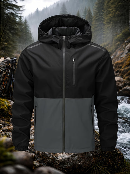 Men's Casual Hooded Softshell Sports Windbreaker Jacket