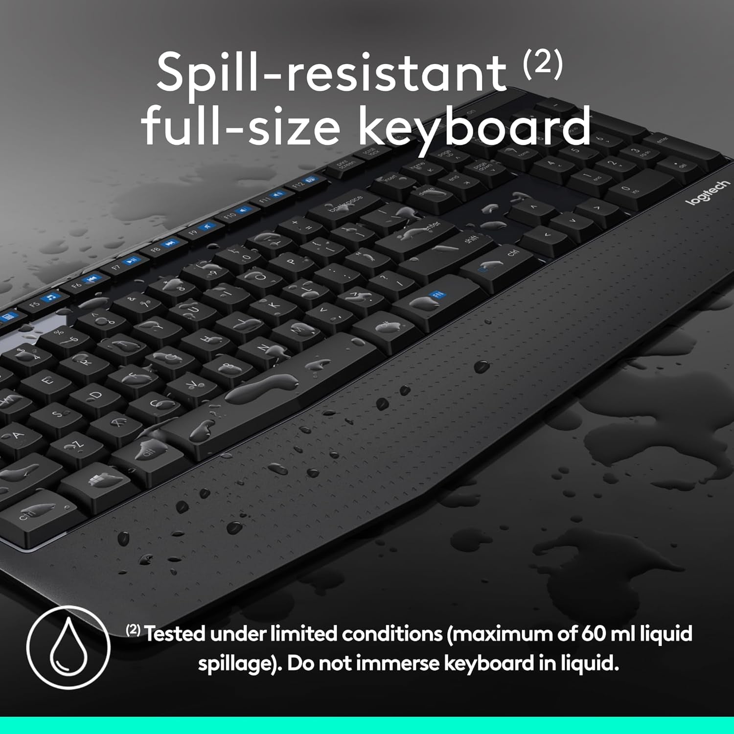 Logitech MK345 Wireless Combo Full-Sized Keyboard with Palm Rest and Comfortable Right-Handed Mouse, 2.4 Ghz Wireless USB Receiver, Compatible with PC, Laptop,Black