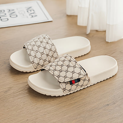Men's Vintage Floral Slip-On Slippers with Thick EVA Sole