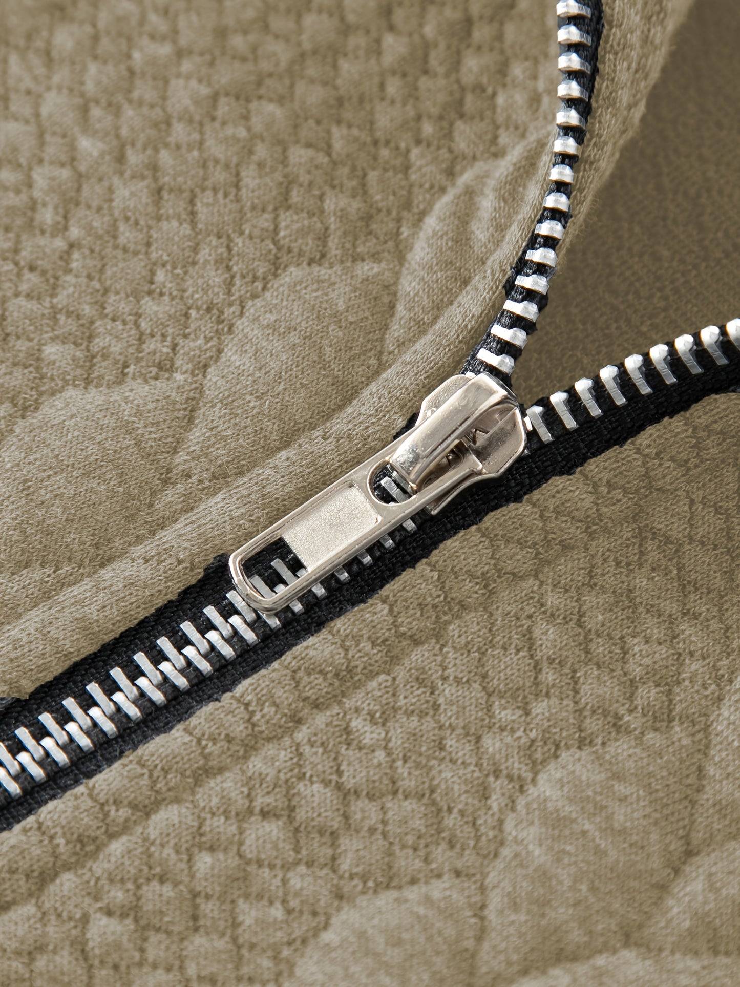 Men'S Light Blue Quilted Zip-Up Jacket - Casual Fall/Winter Outerwear with Stand Collar, Long Sleeves, and Front Pockets, Perfect for Casual Attire, Autumn Winter Apparel | Quilted Texture Jacket | Zippered Jacket