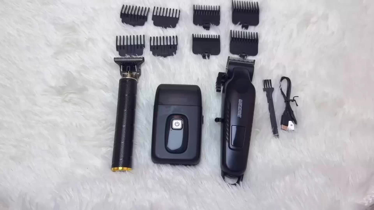 WEEME 2pcs/3pcs Electric Hair Clipper, Beard Trimmer, And Shaver Set with Professional Alloy Blade, USB Rechargeable, Featuring LCD Display. an Ideal Gift for Father'S Day, Birthdays, Or a Delightful Surprise for Husbands, Da