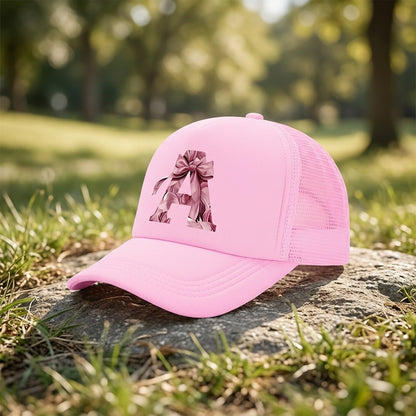 Kids Pink Mesh Bowknot Baseball Cap Breathable Lightweight