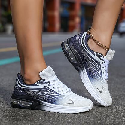 Women'S Casual Running Shoes, Lightweight EVA Upper  Inner, Fabric Insole, Faux Sole, Lace-Up Low Top, All-Season Solid Color, Flame Air Cushion Design, New Style 720