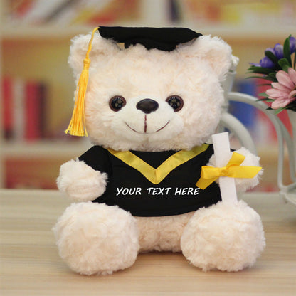 {Personalization} Graduation Bear Doll, Master's and Doctor's Bear Plush Toy, Bachelor's Suit Doll with Printed Logo, Graduation Season Gift, Gift for Classmates, Friends and School