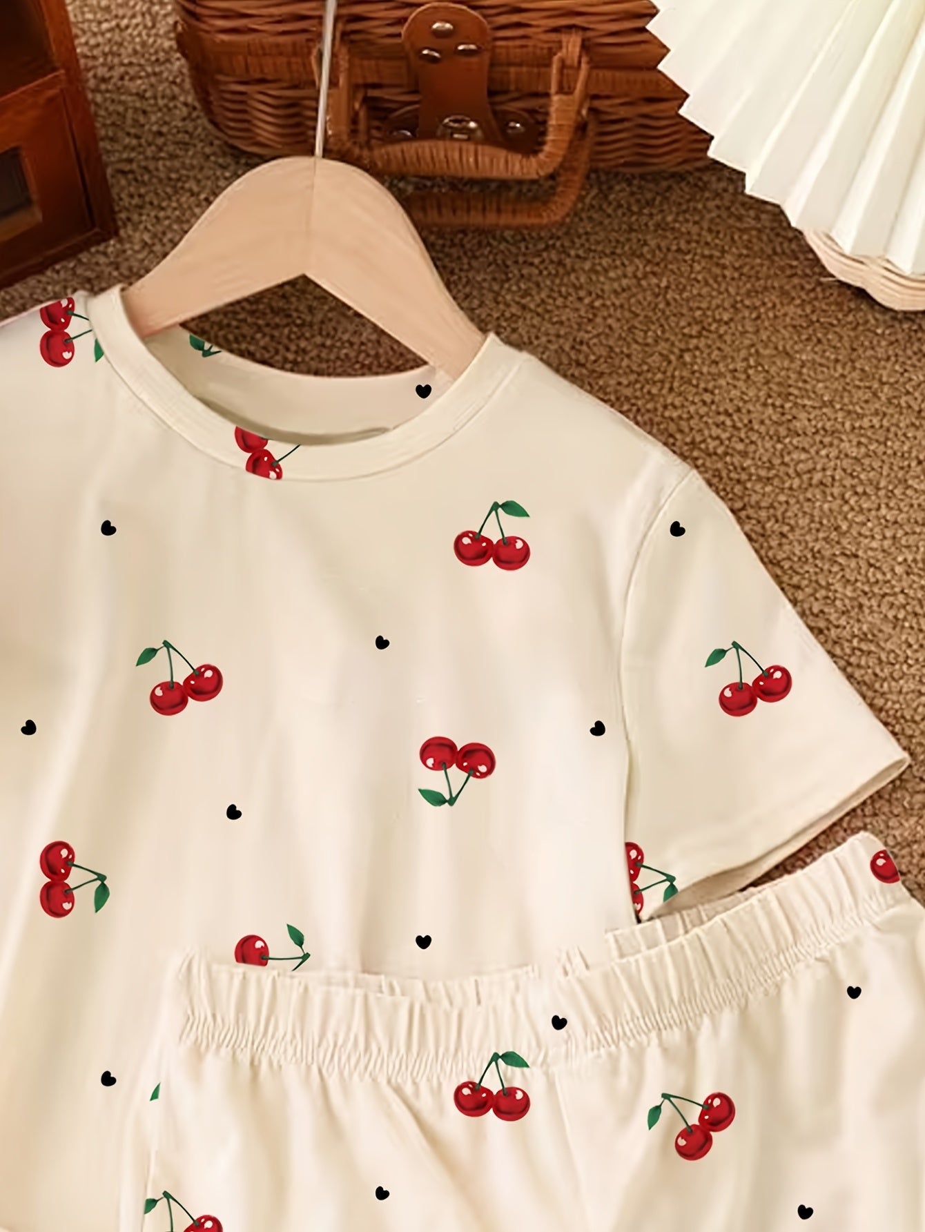 Girls Summer Casual 2-Piece Set: Printed Top & Loose Shorts