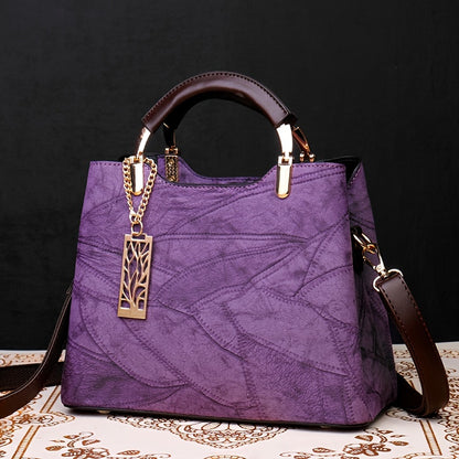 Luxury Women's Black Striped Crossbody Handbag with Detachable Strap