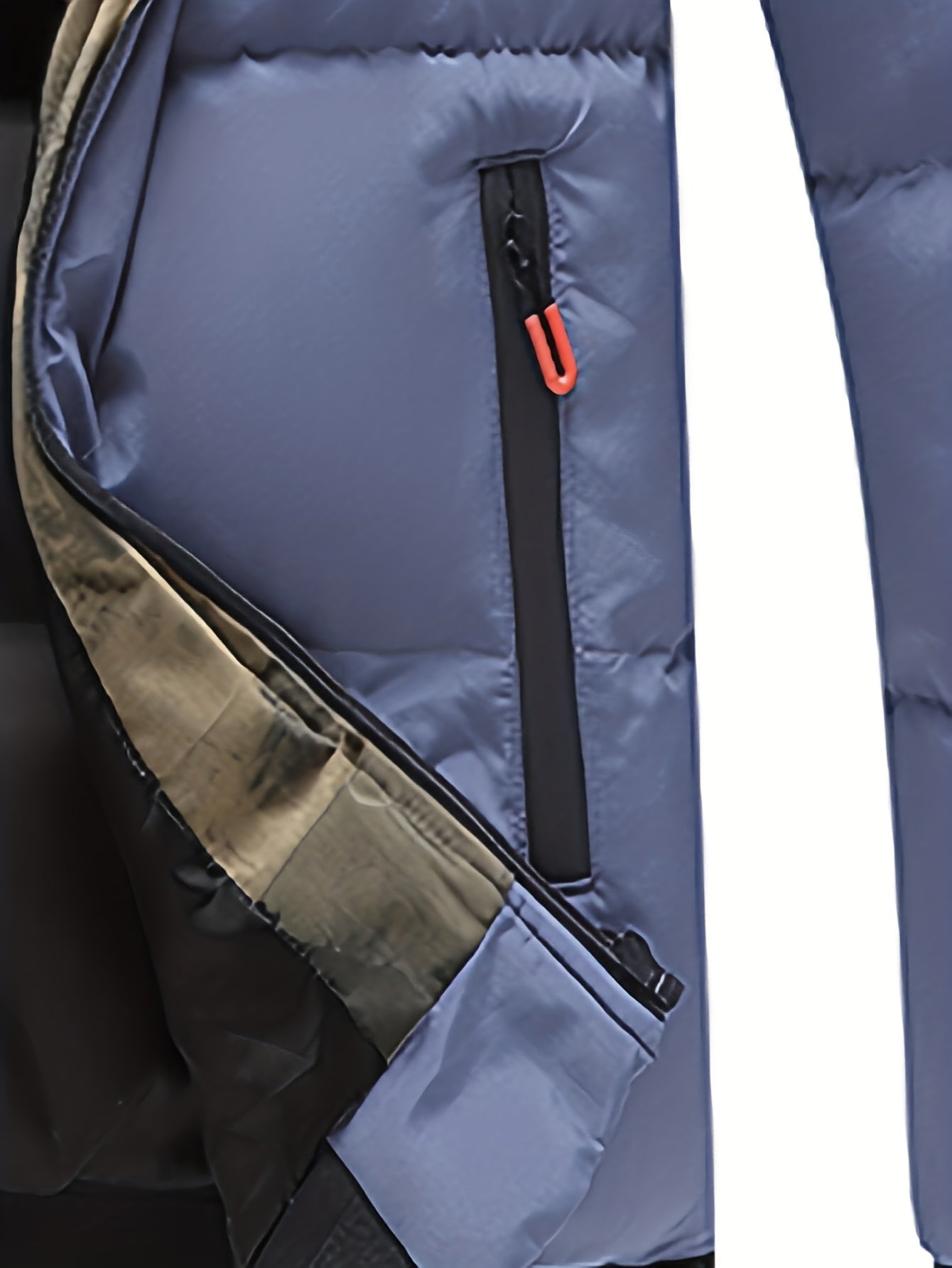 Men's Lightweight Jacket with - Winter Warm Coat, Stand Collar & Zippered Pockets, Beige/ & Black, Machine Washable (No Dry Clean) - Casual & Formal Outerwear for Cold Weather (-Filled)