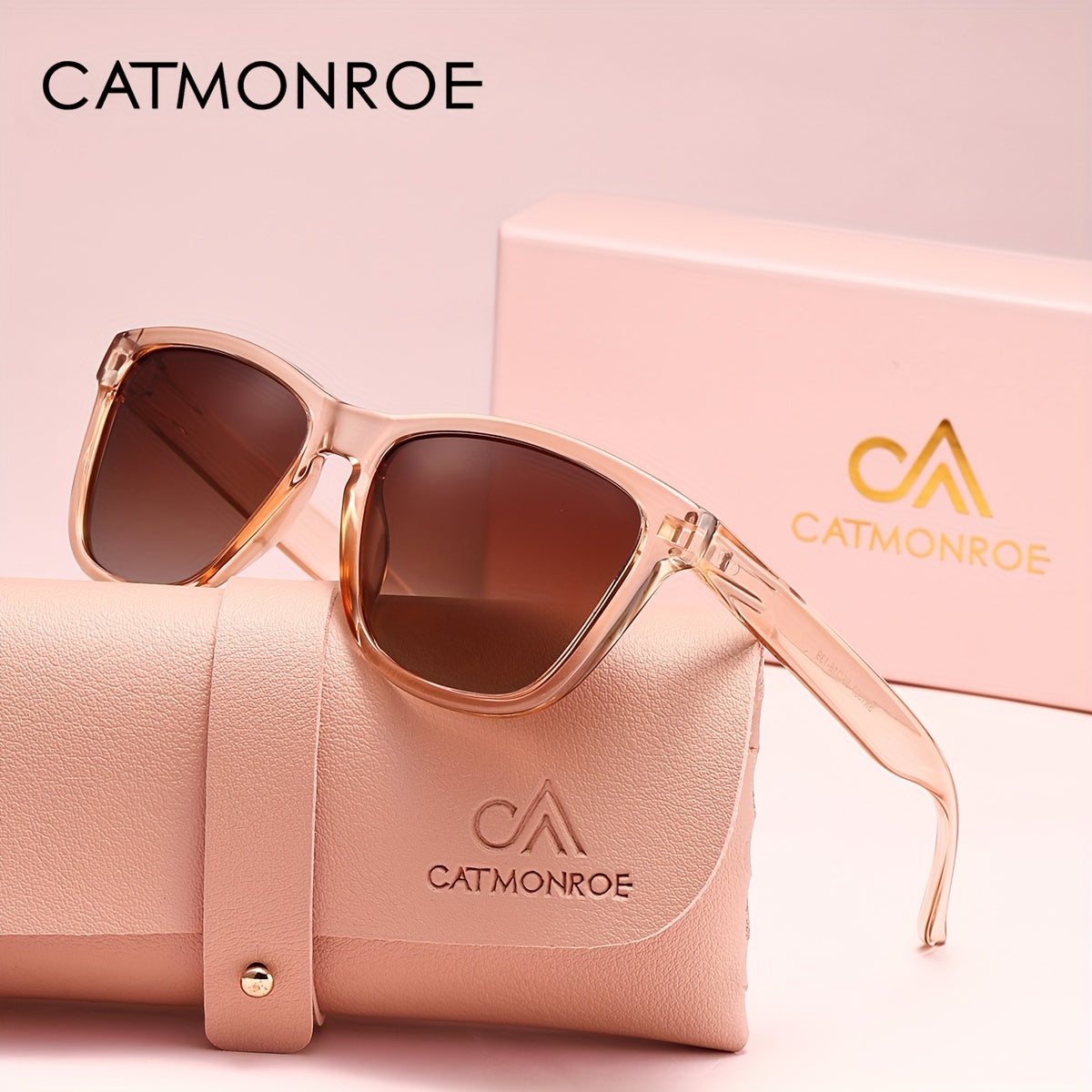 Women’s Lightweight Polarized UV400 Square Sunglasses with PC Frame