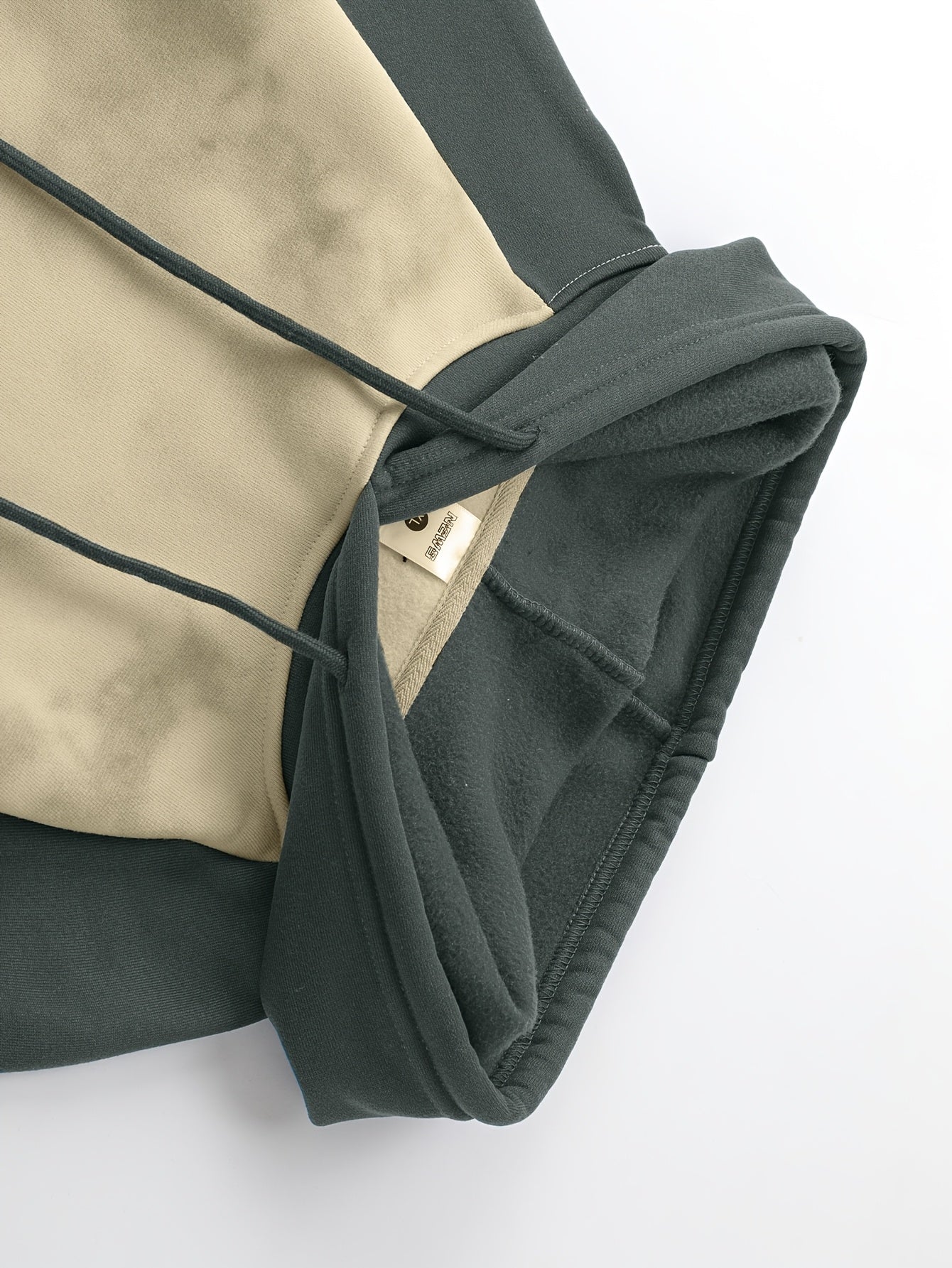 New Trendy Fashion Raglan Sleeve Colorblock Hoodie and Loose Cuffed Drawstring Cargo Pants with Multiple Pockets, Casual Daily Comfortable Versatile Breathable Hooded Sweatshirt and Loose Long Pants 2pcs Set with Stylish Prin