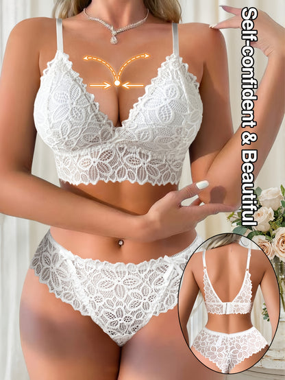 Sexy Lace Bra and Panties Set for Women, Comfortable & Breathable