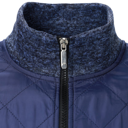 Men's Blocking Quilted Jacket For Spring And Autumn, Casual Stylish Outdoor Stand Collar Coat As Gift
