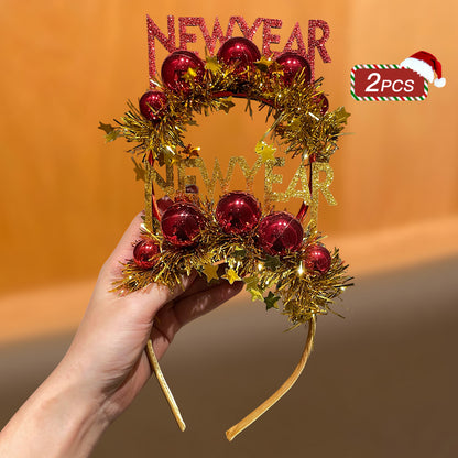 1/2pcs New Year Style, New Year Slogan Decorated Star Headband, Simple and Cute, Suitable for New Year's Eve Events, Parties, and Gatherings, Enhances Festive Atmosphere, Recommended as a New Year Gift Hair Accessory, Festive