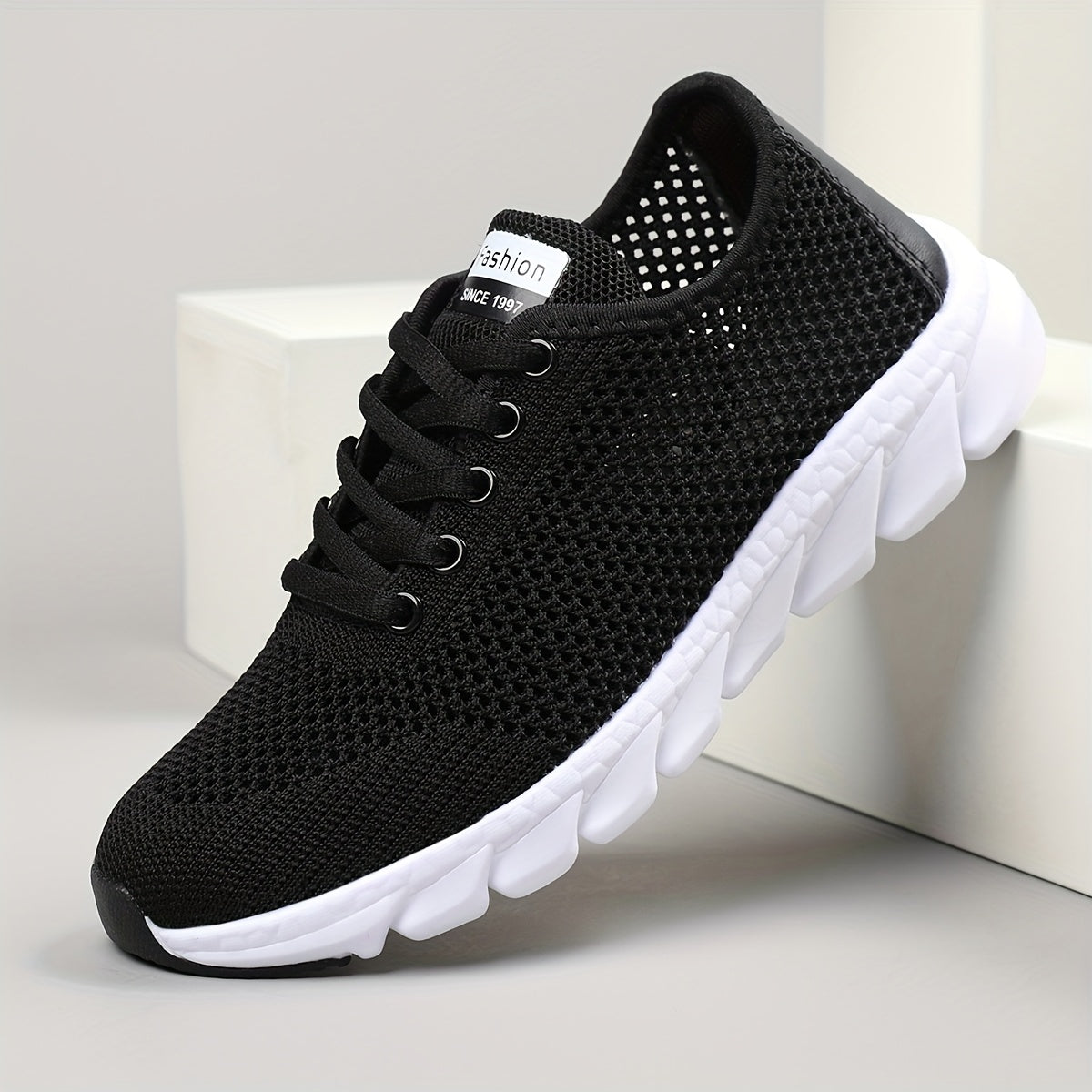 Women's Breathable Mesh Sneakers, All-Season Low Top Lace-Up Shoes with Plain Toe, EVA Upper & Sole, Fabric Inner & Insole - Comfortable Athletic Footwear, High Top Sneakers
