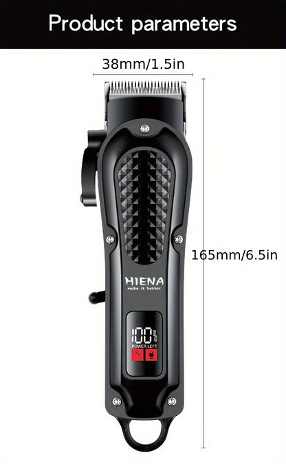 HIENA Professional Hair Clippers for Men and Women with LCD Display, USB Rechargeable, ≤36V Operating Voltage, 18650 Series Lithium Battery, Efficient and Precise Haircutting for Salon and Home Use - ayq
