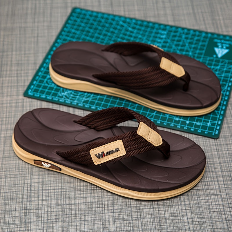 Men's Casual Flip Flops with Non-Slip Rubber Sole, All-Season