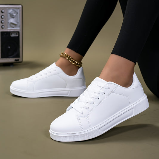 Low-Top Women'S Sneakers, New 2025 Autumn And Winter Breathable Hot-Selling White Shoes, Casual Flat Shoes for Spring And Autumn, All-Season White Women'S Skate Shoes, Perfect Gift for Friends And Family.