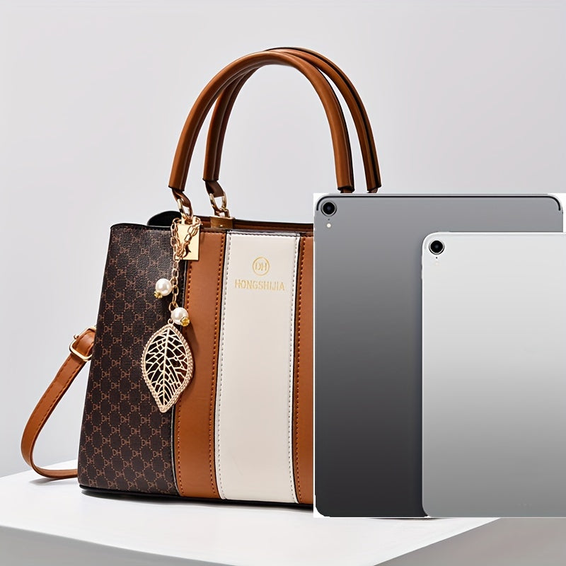 Նվեր մայրիկի համար՝ մեծ տարողությամբ ձեռքի պայուսակ, ընտանեկան պայուսակ, վինտաժային նորաձև ուսի պայուսակ՝ տպագրությամբ, բազմակողմանի և փոխադրելի երախտագիտության նվեր