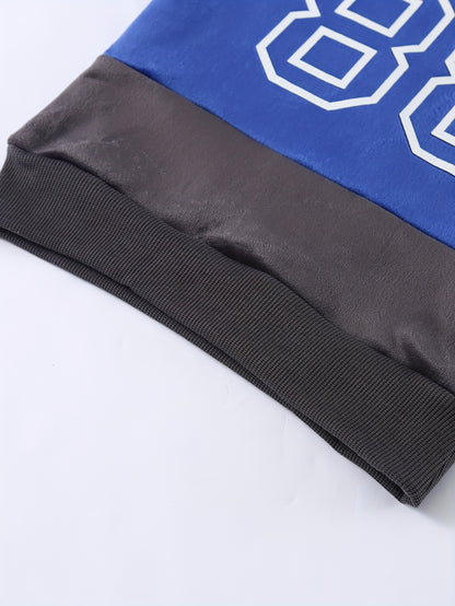 Մանկական ոճային սպորտային հագուստ, նորաձև տառերով տպագիր երկար թևքերով վերնաշապիկի տաբատների հավաքածու, տղաների աշնանային և ձմեռային հագուստ, զբոսանքի հագուստ