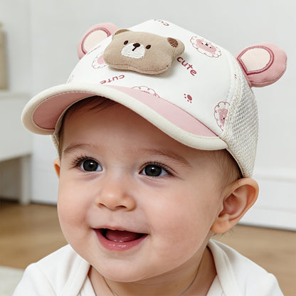 Baby Baseball Cap with Bear Pattern for Spring & Summer