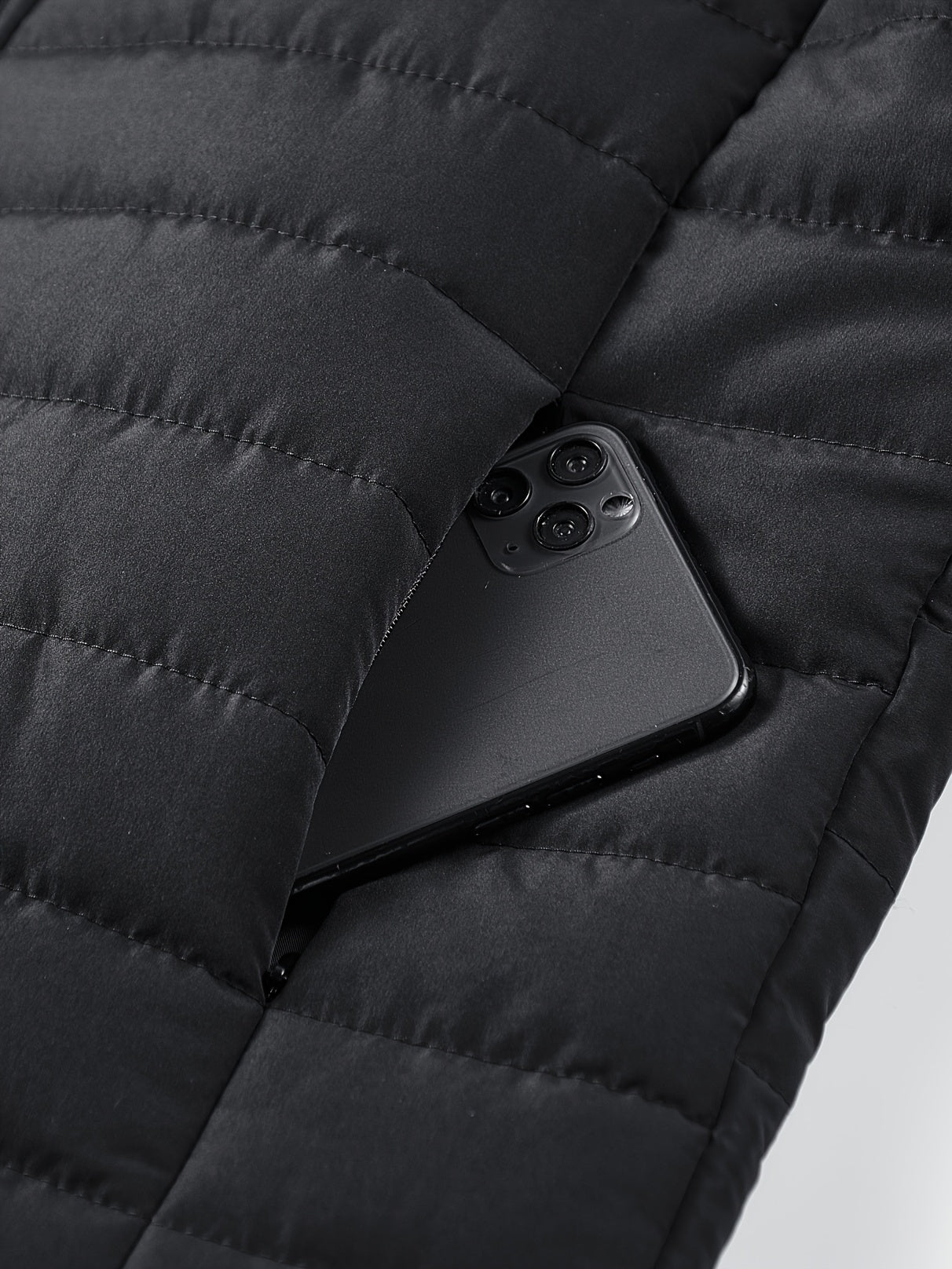 Lightweight Black Quilted Jacket for Men, Featuring a Fashionable Collar And a, Available in Plus Sizes - ayq