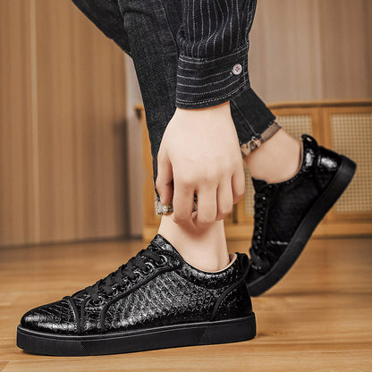 Men's Versatile Business Casual PU Lace-Up Shoes - All Season