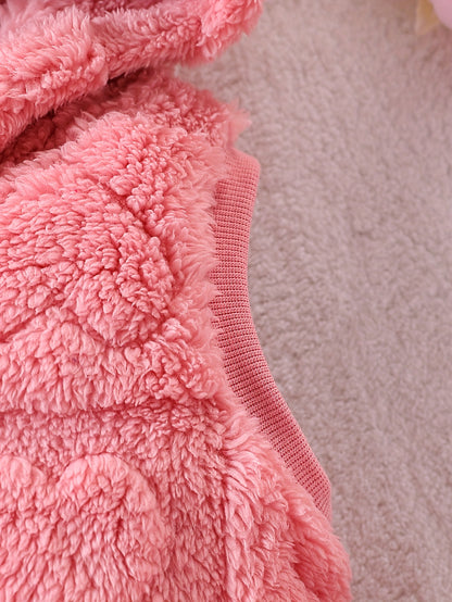 3 հատ աղջիկների համար նախատեսված մանկական նորաձև, առօրյա, ժակարդի սրտաձև փափուկ գլխարկով բաճկոն և սրտաձև ասեղնագործված փափուկ վերնաշապիկ և ժակարդի սրտաձև փափուկ լարով տաբատ՝ աշուն/ձմեռ, իդեալական է բացօթյա օգտագործման համար։