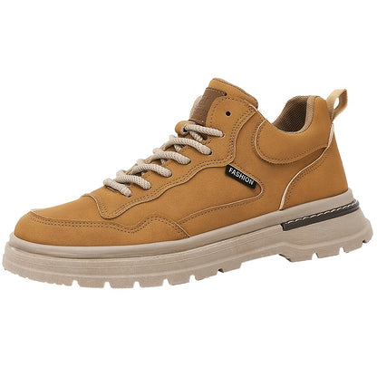 Men's Tactical Ankle Boots, Outdoor Hiking, All-Season PU Leather
