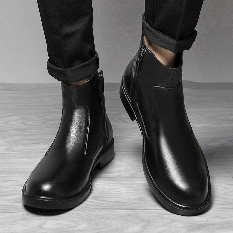 Versatile Casual Business Shoes with PU Upper and Zipper Closure