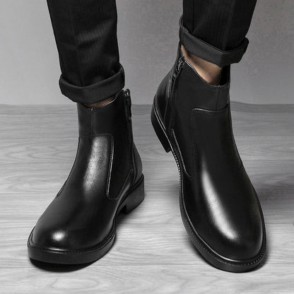 Versatile Casual Business Shoes with PU Upper and Zipper Closure