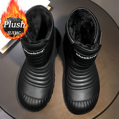 1pr Ունիսեքս Ձմեռային Տաք Ձյան Կոշիկներ, Ամենօրյա Սպորտային Բացօթյա Ոճ, Կարճ Կոշիկ Կախարդական Կպչուն Ժապավենով, EVA Վերնամաս, Գործվածքային Տակդիր, Ռետինե Տակ, Հարմարավետ Քայլարշավային Եվ Հանգստի Կոշիկներ Տղամարդկանց Եվ Կանանց Համար