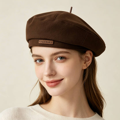 Unisex Lightweight Embroidered Beret Hat for Fall Winter