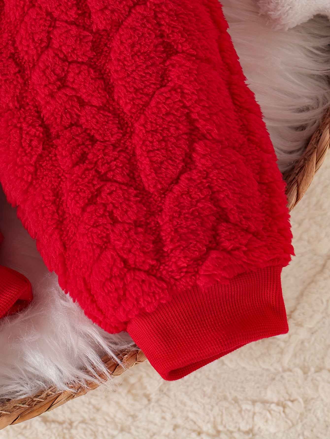 Baby Girls' Winter Snowsuit - Soft Flannel Full-Zip Hooded Romper with Plush Fleece Lining, Cozy Long-Sleeve Outfit with Snap Closure & Fleece Trim, Machine Washable Red Snowsuit for & (Winter Clothes) - Adorable 3D Bow & Fle