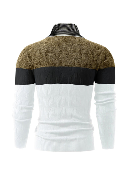 Men'S Fashion Knit Pullover with a Collar for Warmth