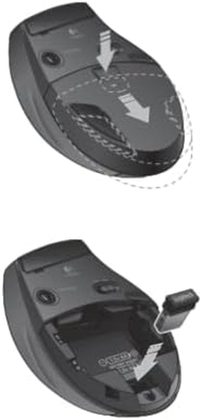 Logitech M705 Marathon Wireless Mouse, 2.4 Ghz USB Unifying Receiver, 1000 DPI, 5-Programmable Buttons, 3-Year Battery, Compatible with PC, Mac, Laptop, Chromebook - Black