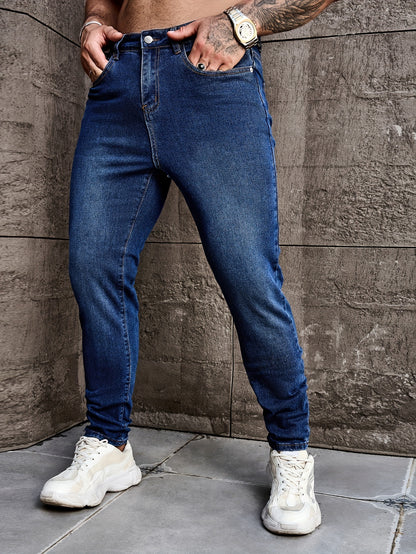 Men's Straight Leg Denim Pants, Men's Classic Design Jeans, Versatile For Four Seasons Wear