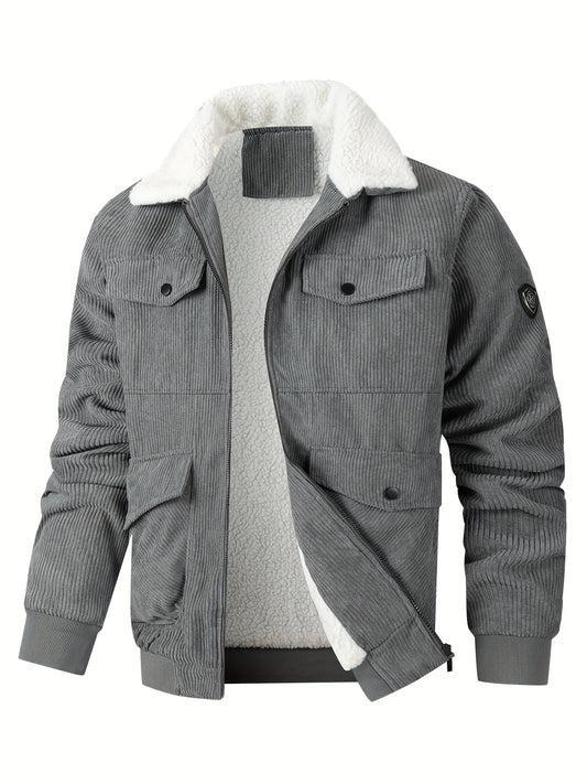 Տղամարդու ամուր ջերմային բաճկոն - քամուց պաշտպանող և բարձրորակ ձմեռային վերարկու՝ կայծակաճարմանդով, բազմագրպան դիզայնով, չձգվող գործվածքով - ցուրտ եղանակի վերնազգեստ ամենօրյա օգտագործման համար, հաստ, քամուց պաշտպանող բաճկոն, առօրյա վերնազգեստ, դիմացկուն