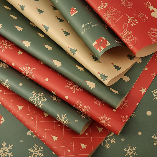 New Christmas-Themed Wrapping Paper, Gift Wrap for New Year Presents, Birthday Boxes & Party Favors – Perfect for Holidays and Celebrations, Holiday Presents, Celebration Decor, Festive Design, Seasonal Print, Durable Wrap,