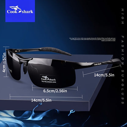 CookShark Polarized Men's Sunglasses Rimless Magnesium Alloy Frame