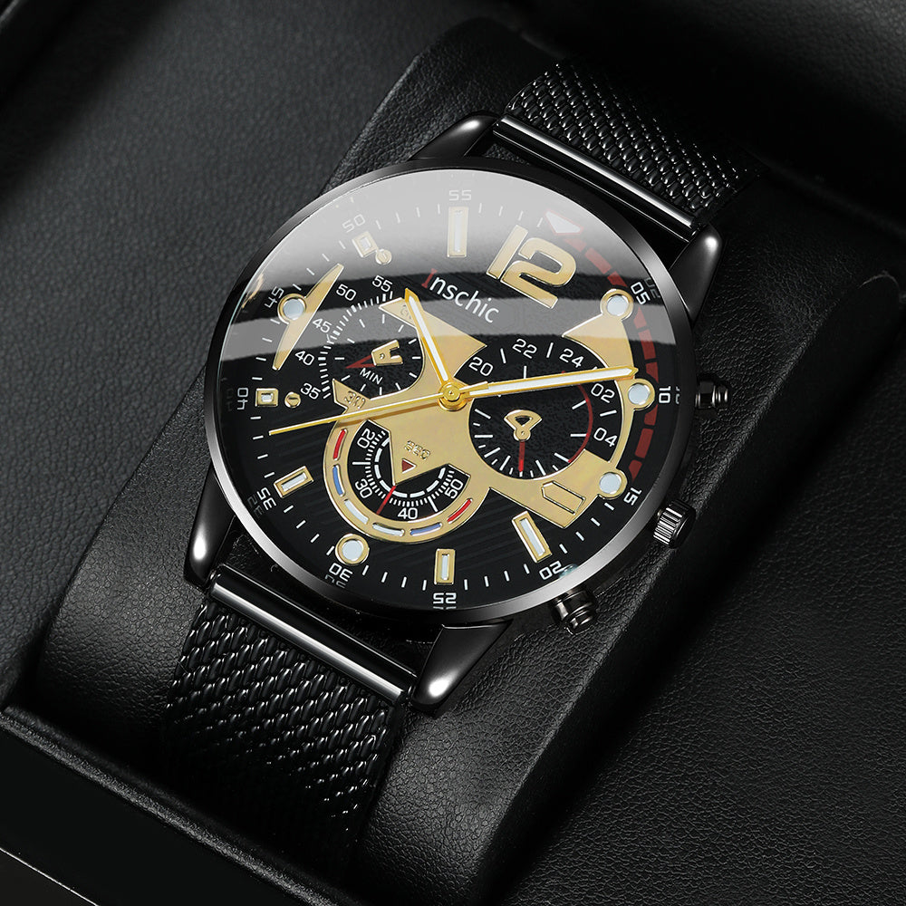 Գործնական, առօրյա տղամարդու քվարցային ժամացույցի և ապարանջանի հավաքածու - մինիմալիստական ​​աքսեսուար, կատարյալ նվեր նրա համար