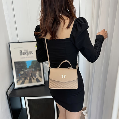 New Fashionable Minimalist Shoulder Bag Trendy Versatile Women'S Handbag Unique Crossbody Bag High-End Chic Tote Pure Diamond Solid Color Bag Fashionable Small Square Bag