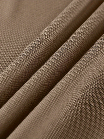 Men's Solid Golf Shirt, Casual Short Sleeve Lapel Shirt For Summer Outdoor