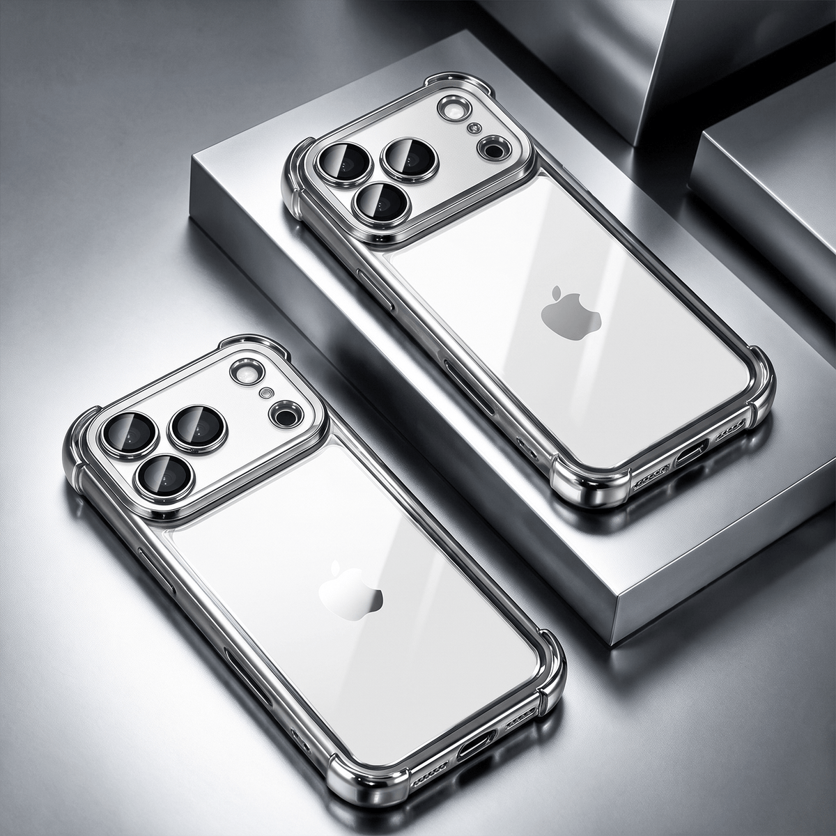 Luxury Shockproof Transparent Phone Case with Wireless Charging