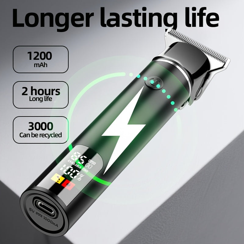 Men's Hair Trimmer, Hair Salon Electric Hair Clipper, USB Fast Charging, Men's Shaver, Shaving Scissors, Home Hairdressing Tools, Men's Facial, Comes with 6 Size Limit Combs, Surprise Gifts