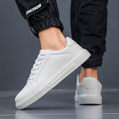 Men's Classic Black White Two-Tone Casual Flat Shoes