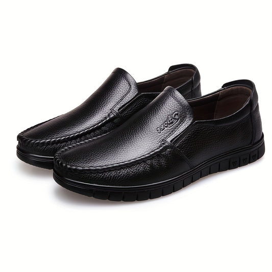 Men's Casual Cowhide Leather Slip-On Shoes for Comfort
